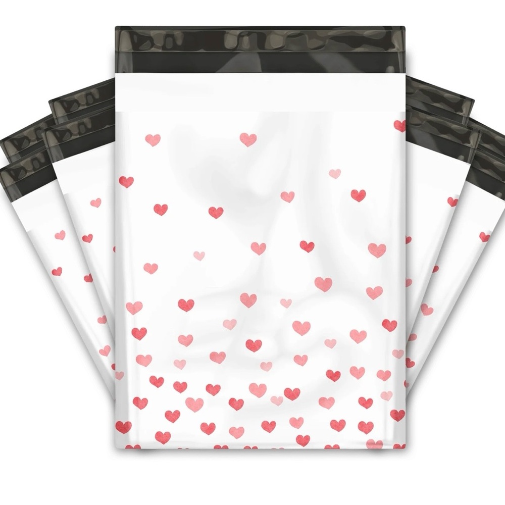 Set of 20 Heart Print Poly Mailers 10x13 Cute Shipping Bags Seller Supplies New - Picture 2 of 3